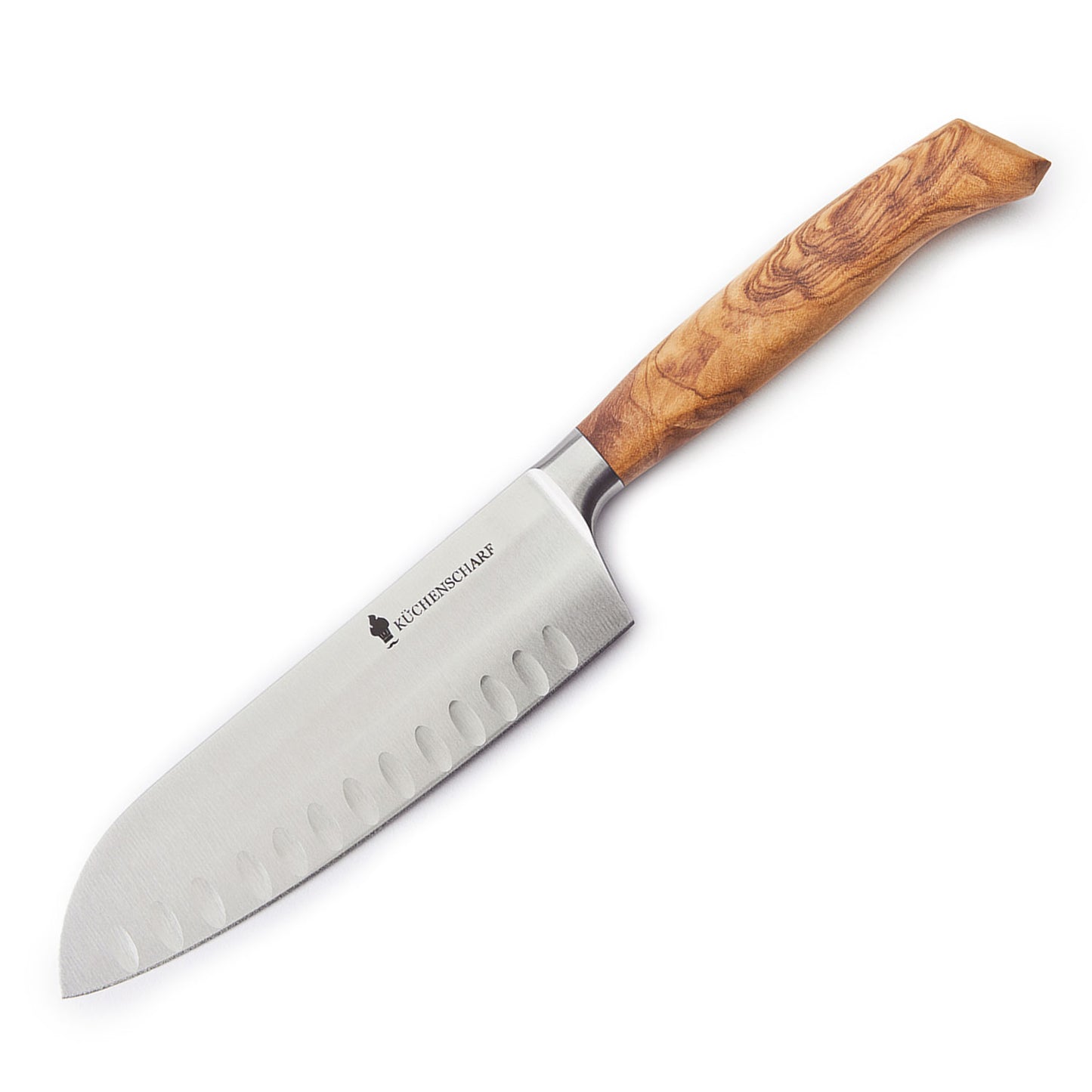 Küchenscharf Santoku 16 cm Olivenholz (30 Jahre Garantie & Schleifservice inklusive)