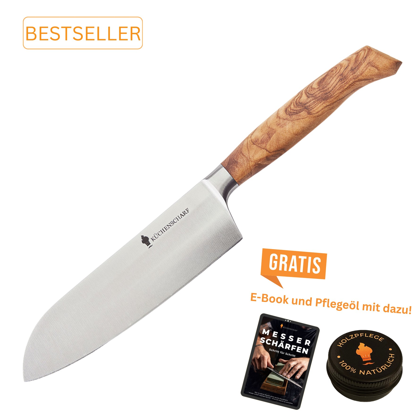 Küchenscharf Santoku 16 cm (100% Solinger Handwerkskunst)