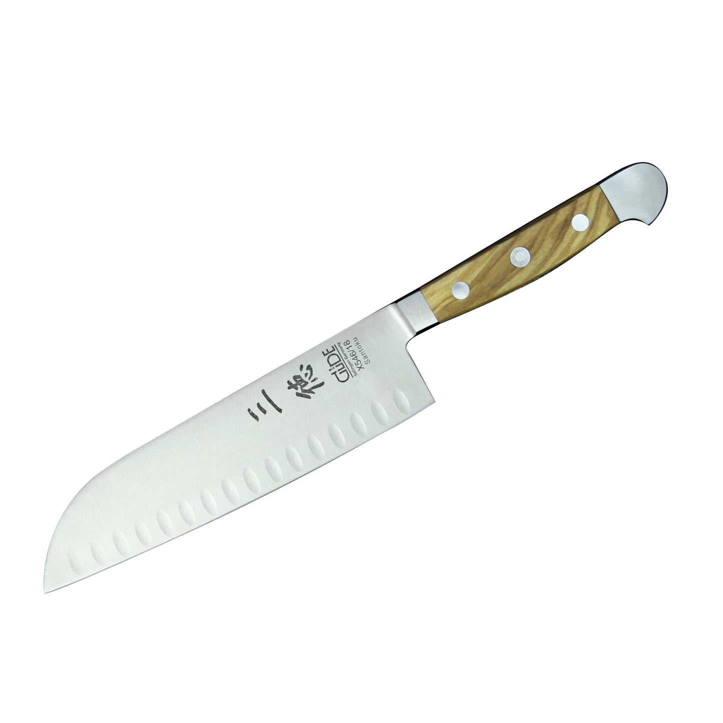 Güde Alpha Olive Santoku mit Kullen 18 cm