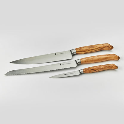 Küchenscharf Messerset 3-tlg (30 Jahre Garantie & Schleifservice inklusive)