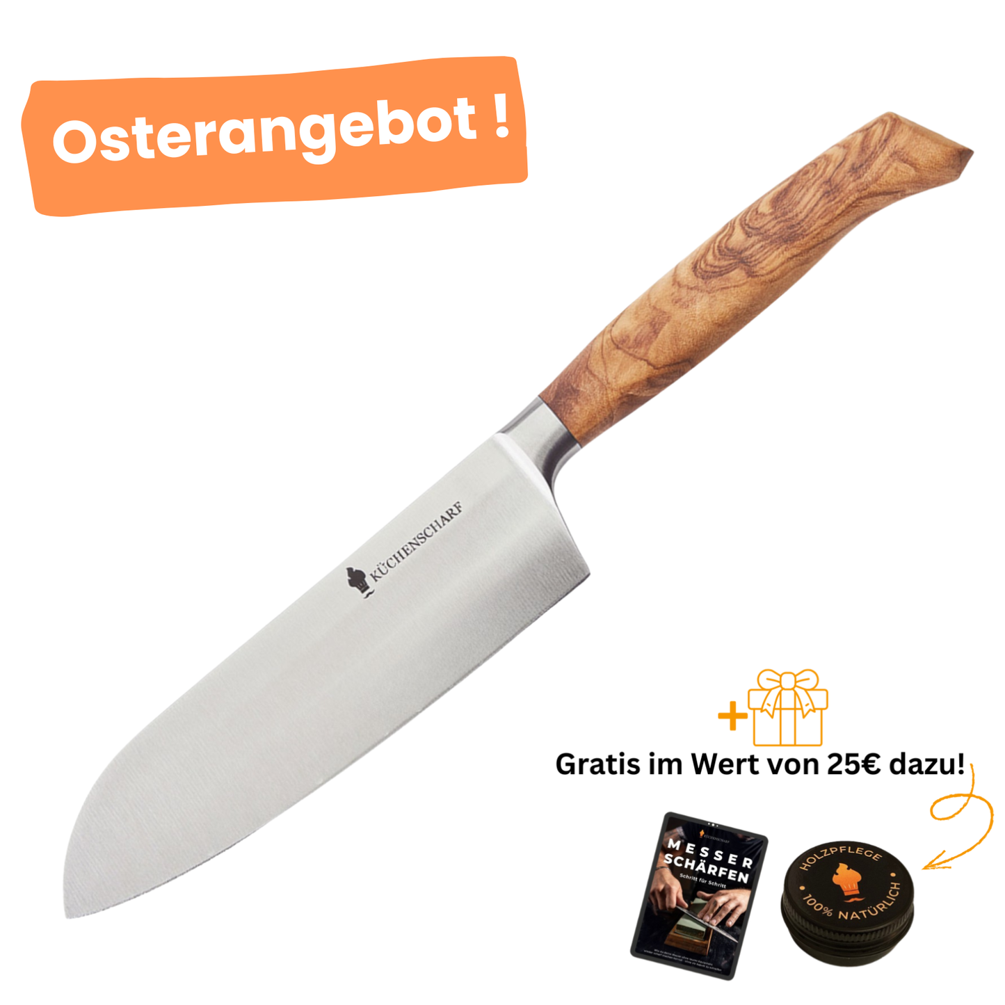 Küchenscharf Santoku 16 cm (100% Solinger Handwerkskunst)